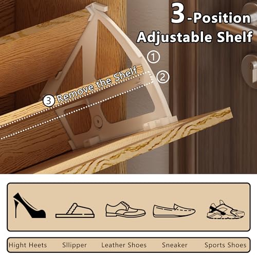 Natural Freestanding Rattan Shoe Cabinet with 2 Flip Drawers P119427