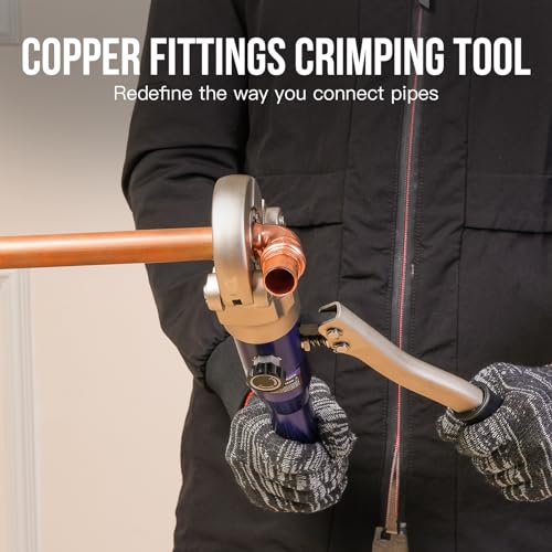 Hydraulic Copper Tube Crimping Tool with 1/2, 3/4 and 1-inch Jaw A4033