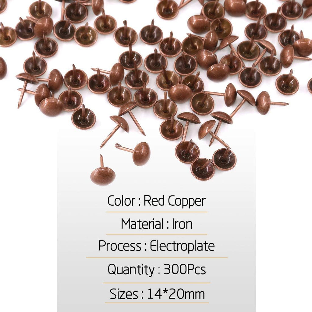300Pcs 9/16'' Antique Upholstery Decorative Tacks Red Copper J727240