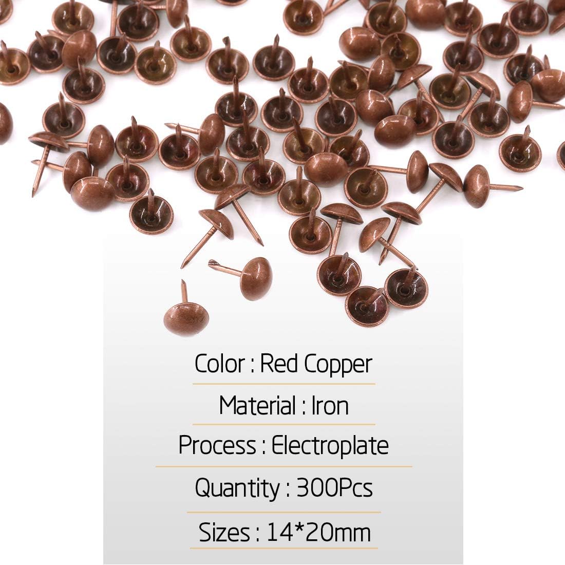 300Pcs 9/16'' Antique Upholstery Decorative Tacks Red Copper J727240