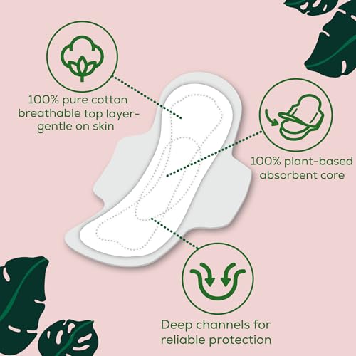 Pure Cotton Ultra Thin Pads with Wings, Unscented, 56 Count X41069