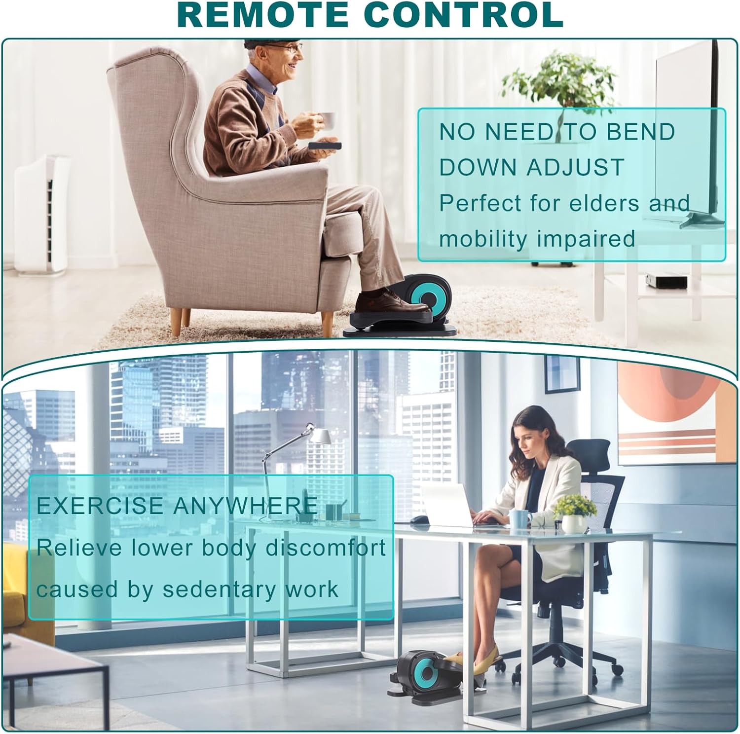 Electric Seated Pedal Exerciser with LCD Monitor and Remote Control Z5581