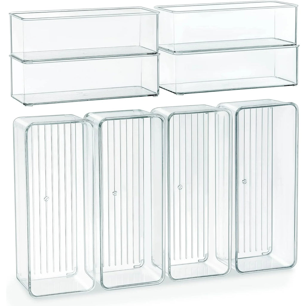 8 PACK Clear Plastic Stackable Storage Bins U8775