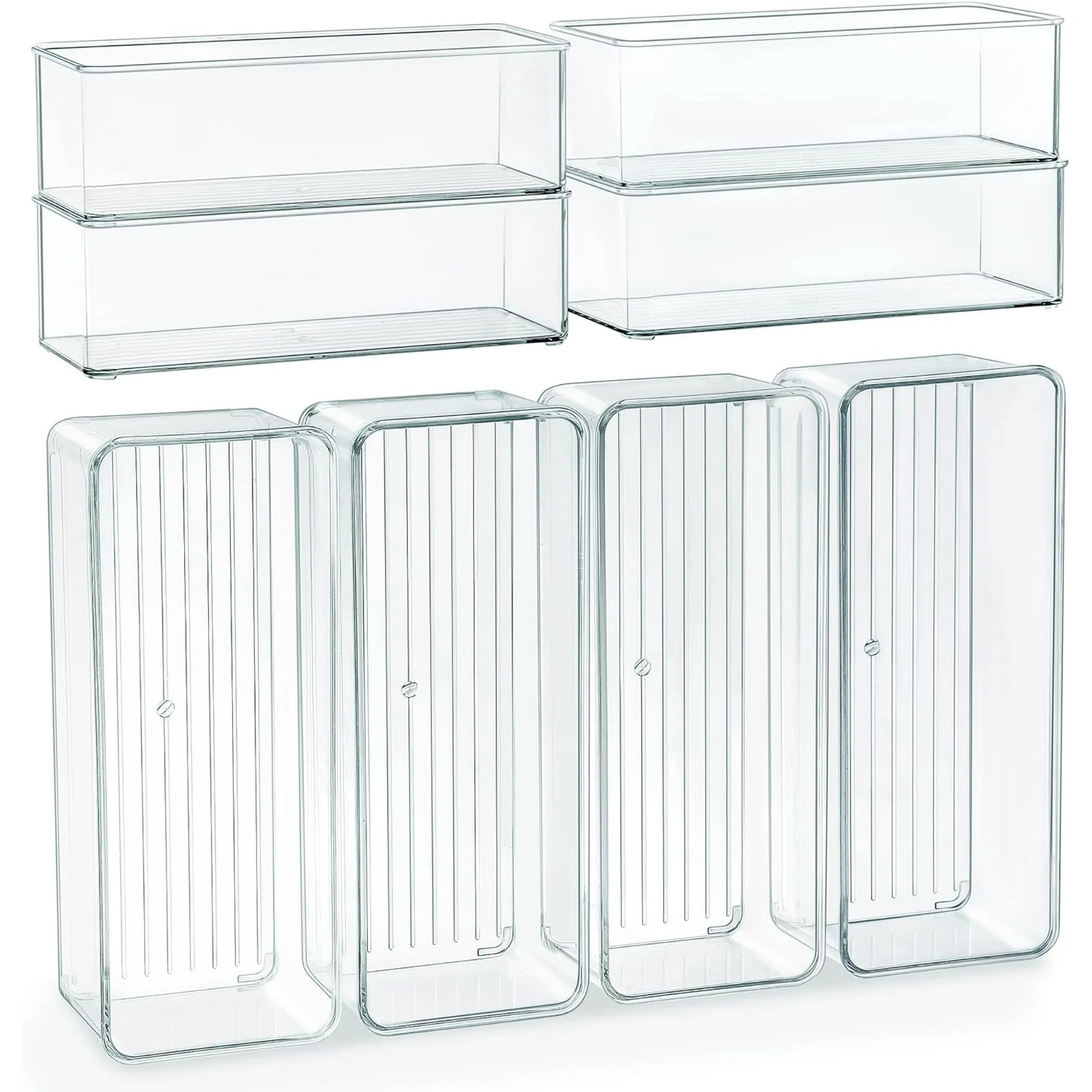 8 PACK Clear Plastic Stackable Storage Bins U8775