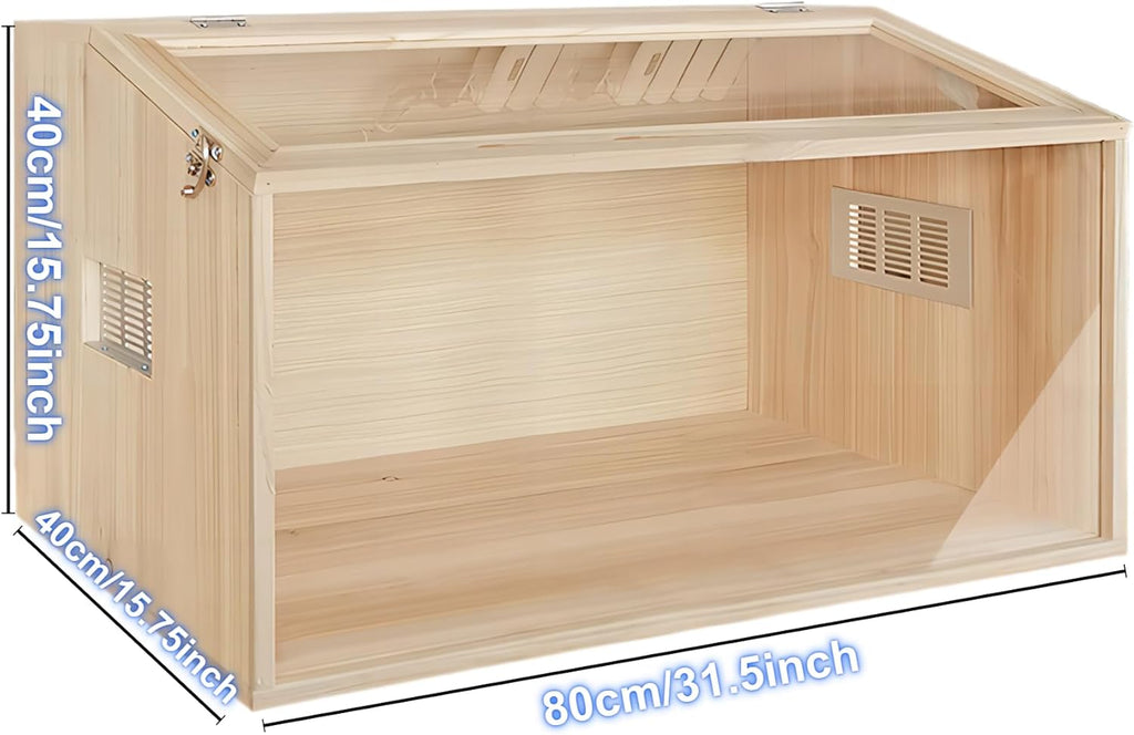 32 Inch Wooden Hamster Cage with Acrylic Sheets M525144