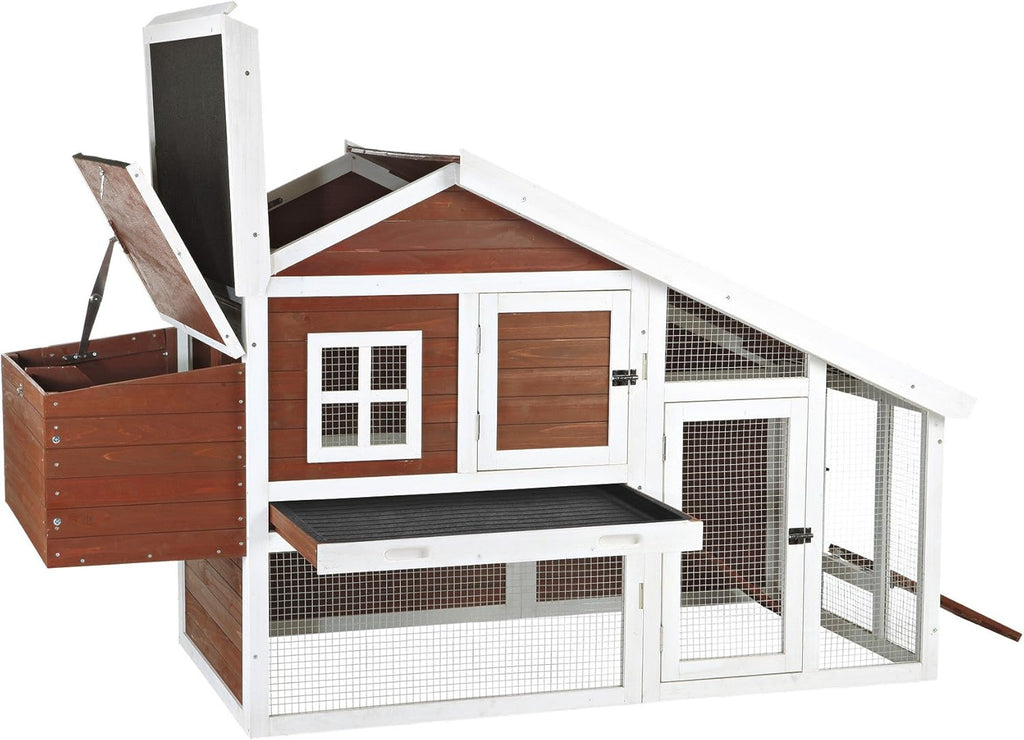 72-in Enclosed Outdoor Chicken Coop with Run and Nesting Box E725405