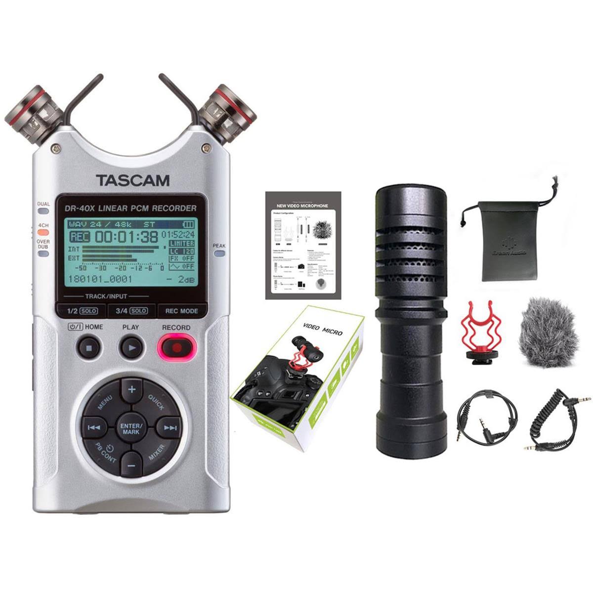 4-Track Audio Recorder and USB Audio Interface Silver D1001