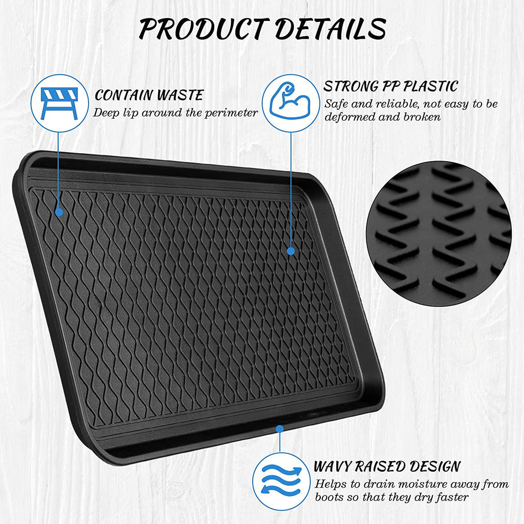 Black 24 x 16 x 1.2 Inch Waterproof Boot Tray B3990