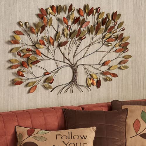 Multi Metallic Metal Wall Art Tree Sculpture O868416