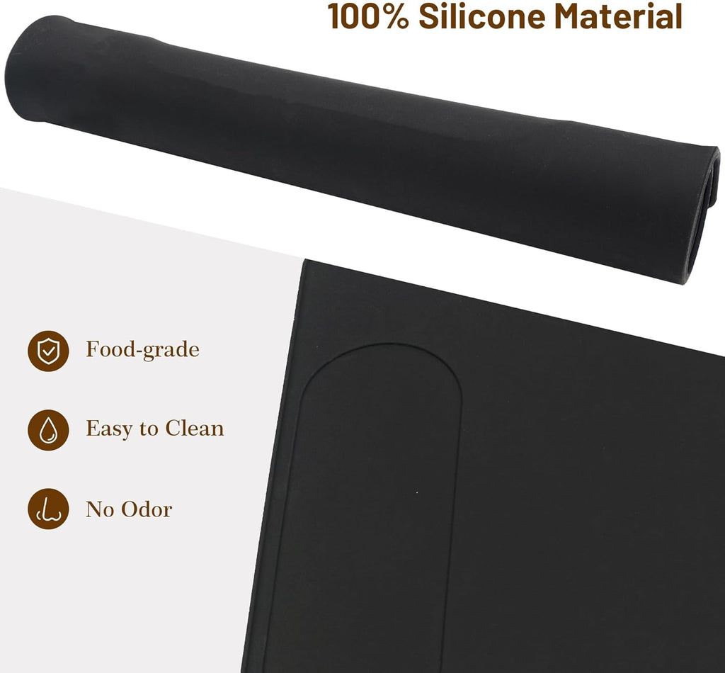 Black Silicone Rubber Mat, 18.9” x 13.8” Y244
