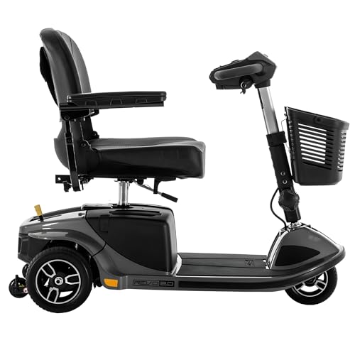 Grey 3-Wheel Scooter with 400 Lbs Weight Capacity and Foldable Seat B229