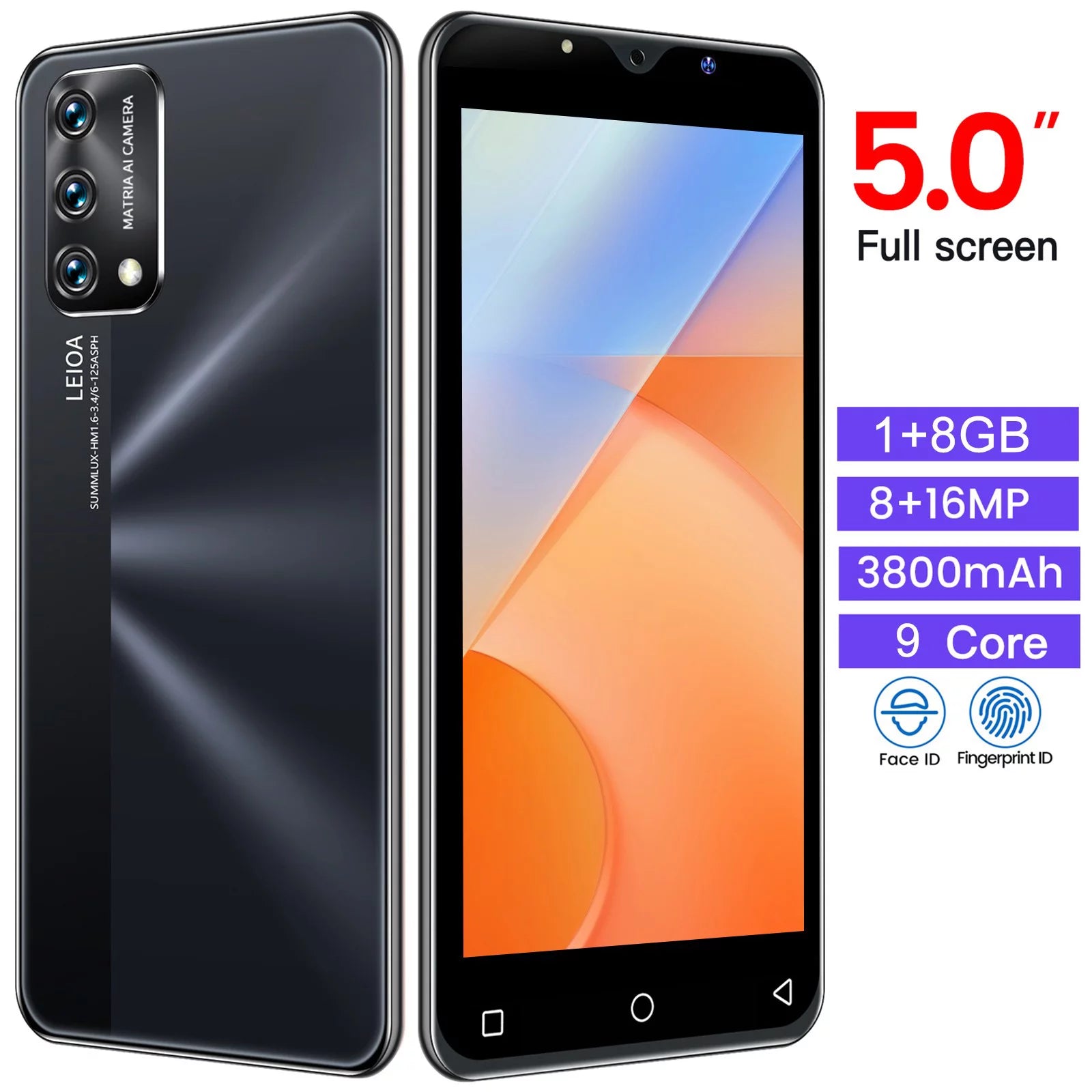 Unlocked Dual Sim Smartphone 5in 3800mAh U727468