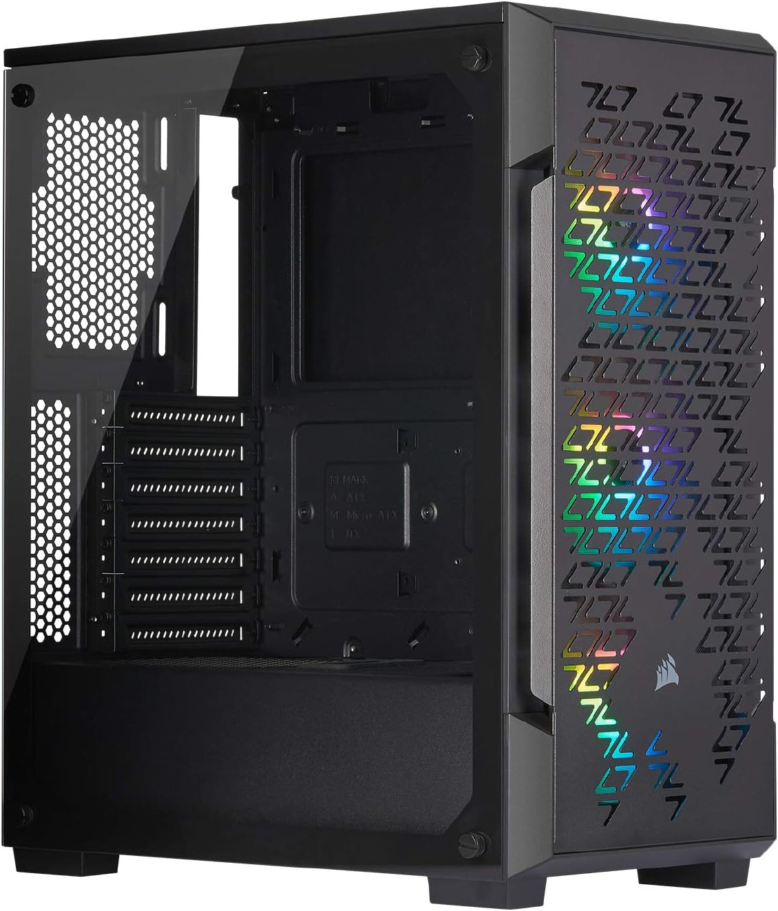 Black Tempered Glass Mid-Tower Smart Case X7411