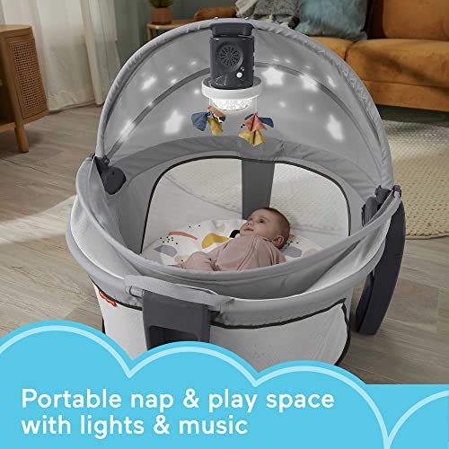 Portable Baby Bassinet with Lights Music & Canopy F279705