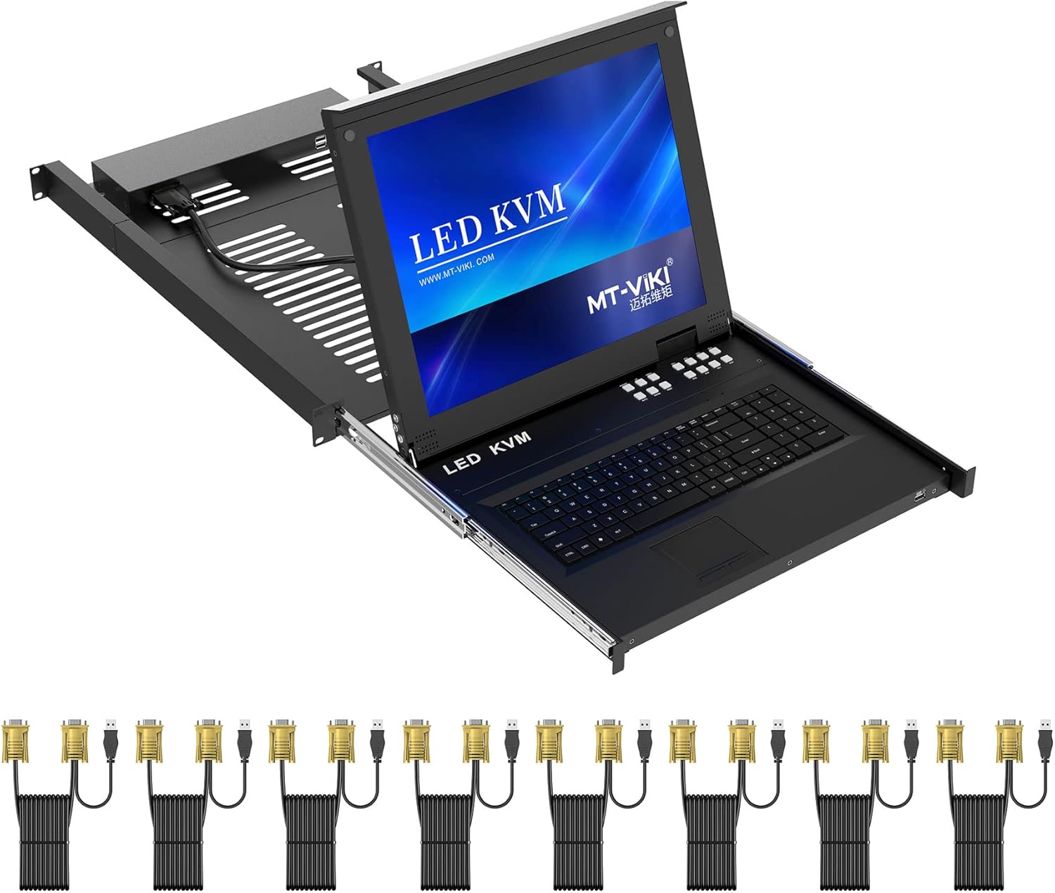 8 Port KVM Switch 1U Rack Mount with 17'' LCD Monitor D79000