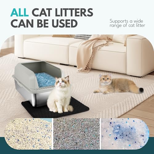 75L Extra Large Stainless Steel Cat Litter Box with Lid Grey V627019