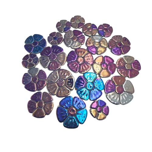 1.1 LB White Iridescent Flower Ceramic Mosaic Tiles M796385
