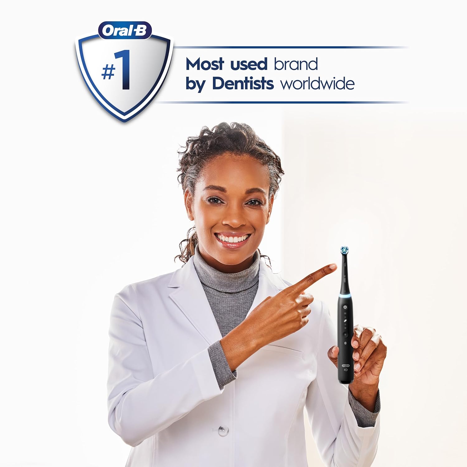 White Rechargeable Electric Toothbrush with Pressure Sensor, 2 Minute Timer, 5 Cleaning Settings, 1 Replacement Head, Travel Case U35385