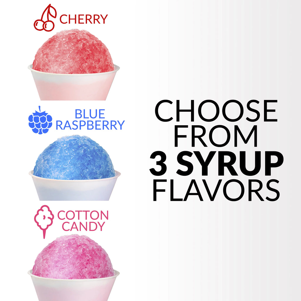 3 16-Ounce Snow Cone Syrups with 20 Spoon Straws Q99989