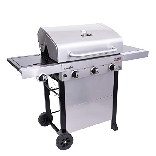 3-Burner Propane Gas Stainless Steel Grill with Side Burner Cart V372631