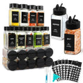 24 Pcs 4oz Glass Spice Jars with Black Metal Caps X827643
