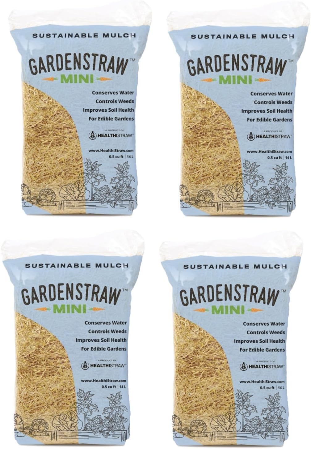 0.5 cu ft (4 Pk) All-Natural Wheat Straw Mulch G19071