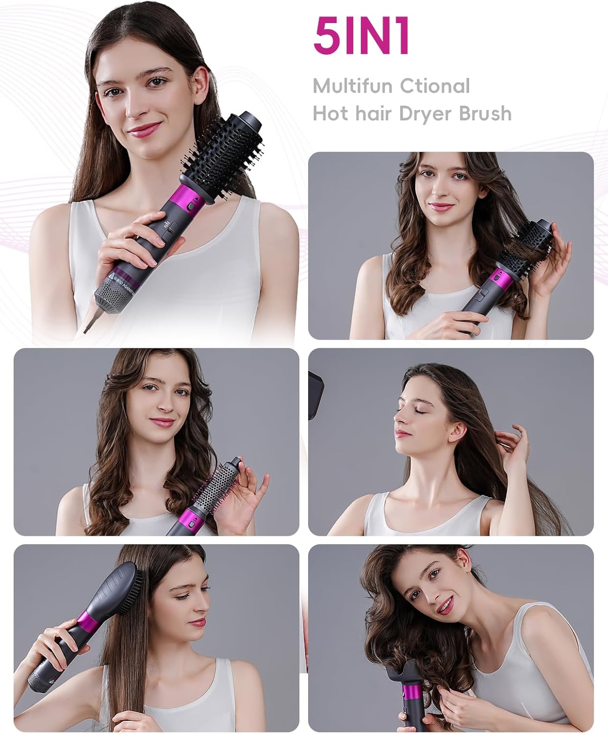 5 in 1 Hair Dryer Brush with Negative Ion Technology Z780