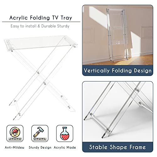 Acrylic Folding Tray Table with 2 Removable Trays C8697