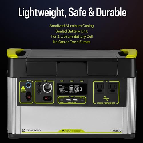 Portable Power Station, 1,000 W, Solar-Powered Generator F98545