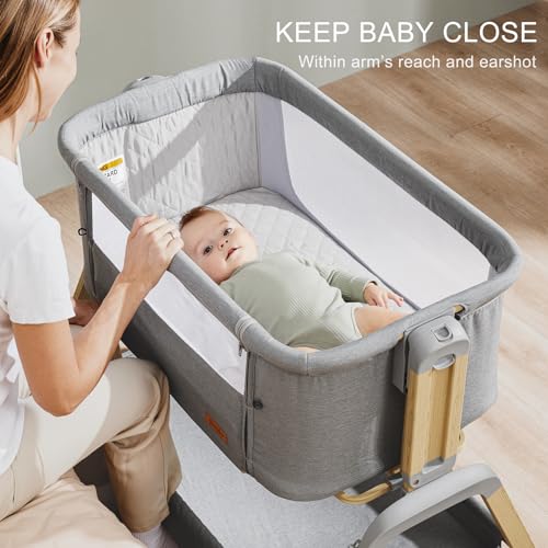 Navy Blue 3 in 1 Baby Bassinet with Mattress and Wheels U859332