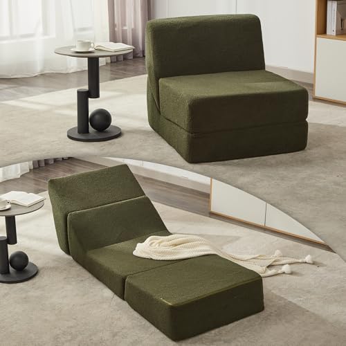 Pink Folding Sofa Bed with Memory Foam F17698