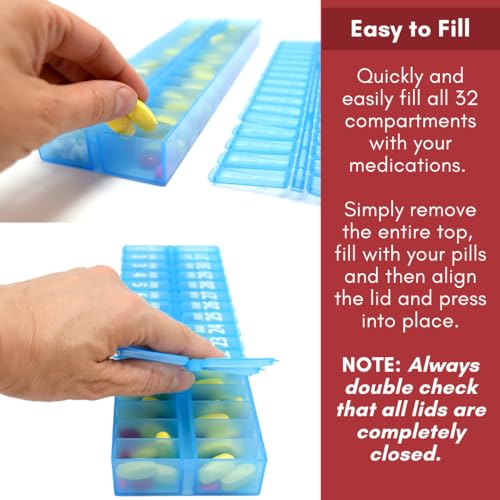 Blue 31 Day AM PM Pill Box Organizer Set K493
