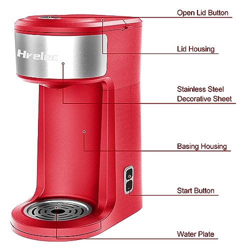 2 in 1 K Cup Coffee Maker, Single Serve Coffee Maker for Capsule and Ground Coffee, Pod Coffee Maker with Self-Cleaning Function, 8-14 oz Brew Size X127