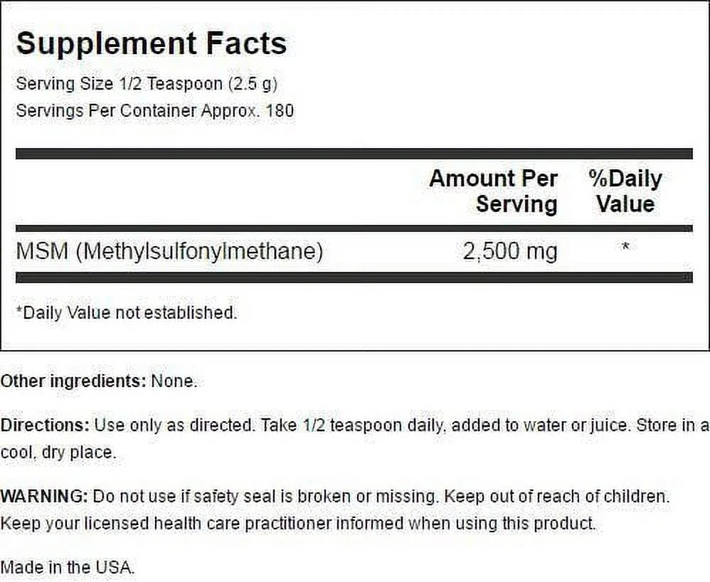 100% Pure Msm Powder 16 oz M658426