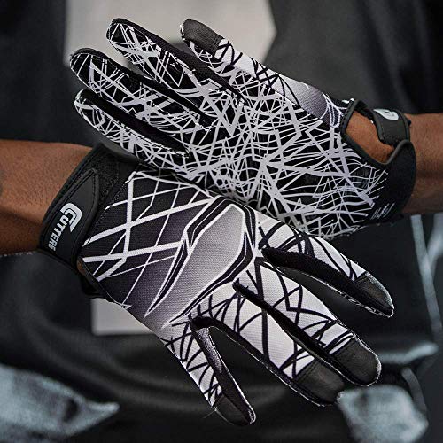 Cutters Game Day No Slip Football Gloves - Receiver Glove with High Tack Silicone Grip T134