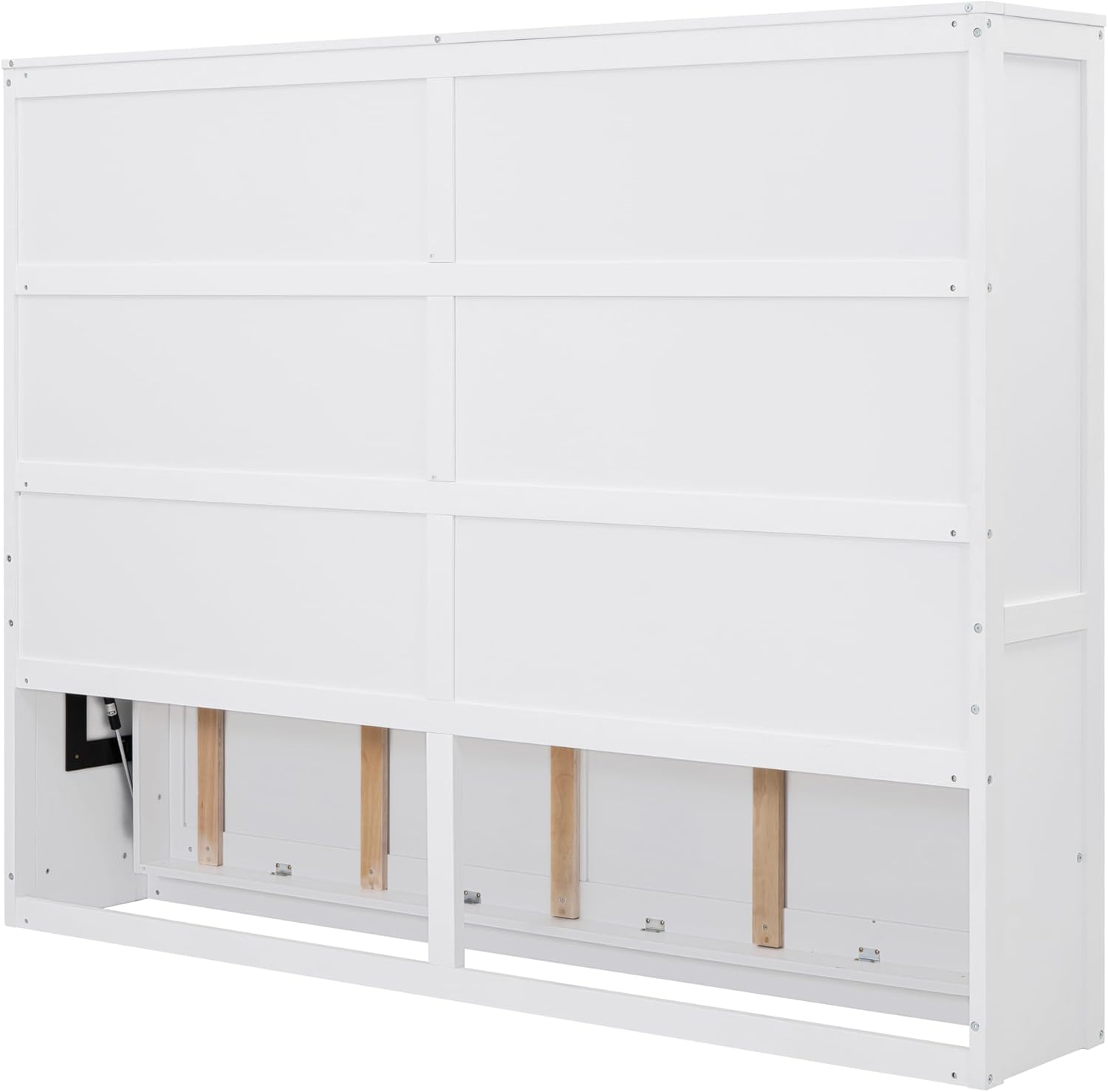 White Solid Wood Queen Size Murphy Bed L25966