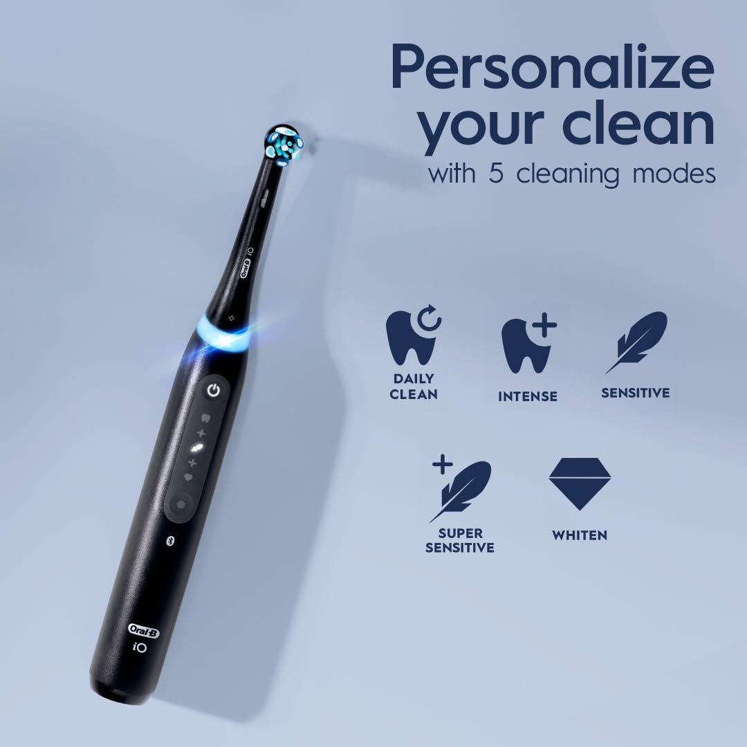 White Rechargeable Electric Toothbrush with Pressure Sensor, 2 Minute Timer, 5 Cleaning Settings, 1 Replacement Head, Travel Case U35385