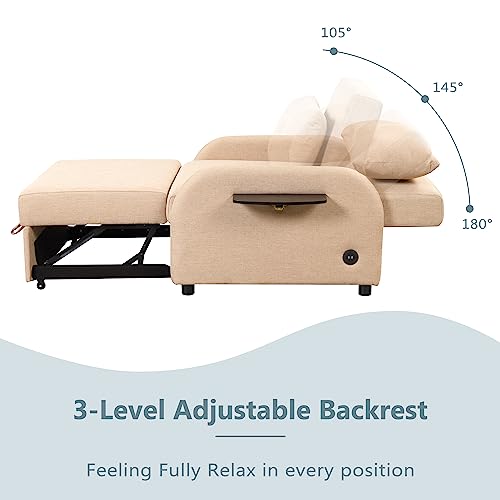 Teal 3-in-1 Single Sofa Bed Sleeper Chair Y257