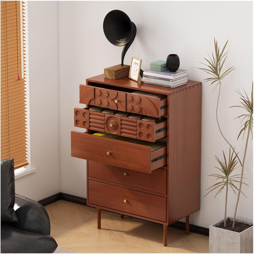 5 Drawer Wood Dresser with Gold Handles A606772