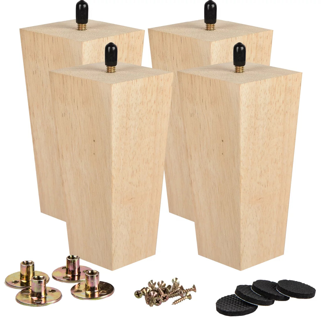 6 Inch / 15 cm Solid Wood Furniture Legs Set of 4 H718