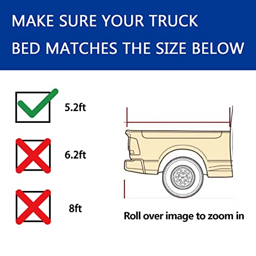 6.2ft Hard Tri-Fold Truck Bed Tonneau Cover H255883