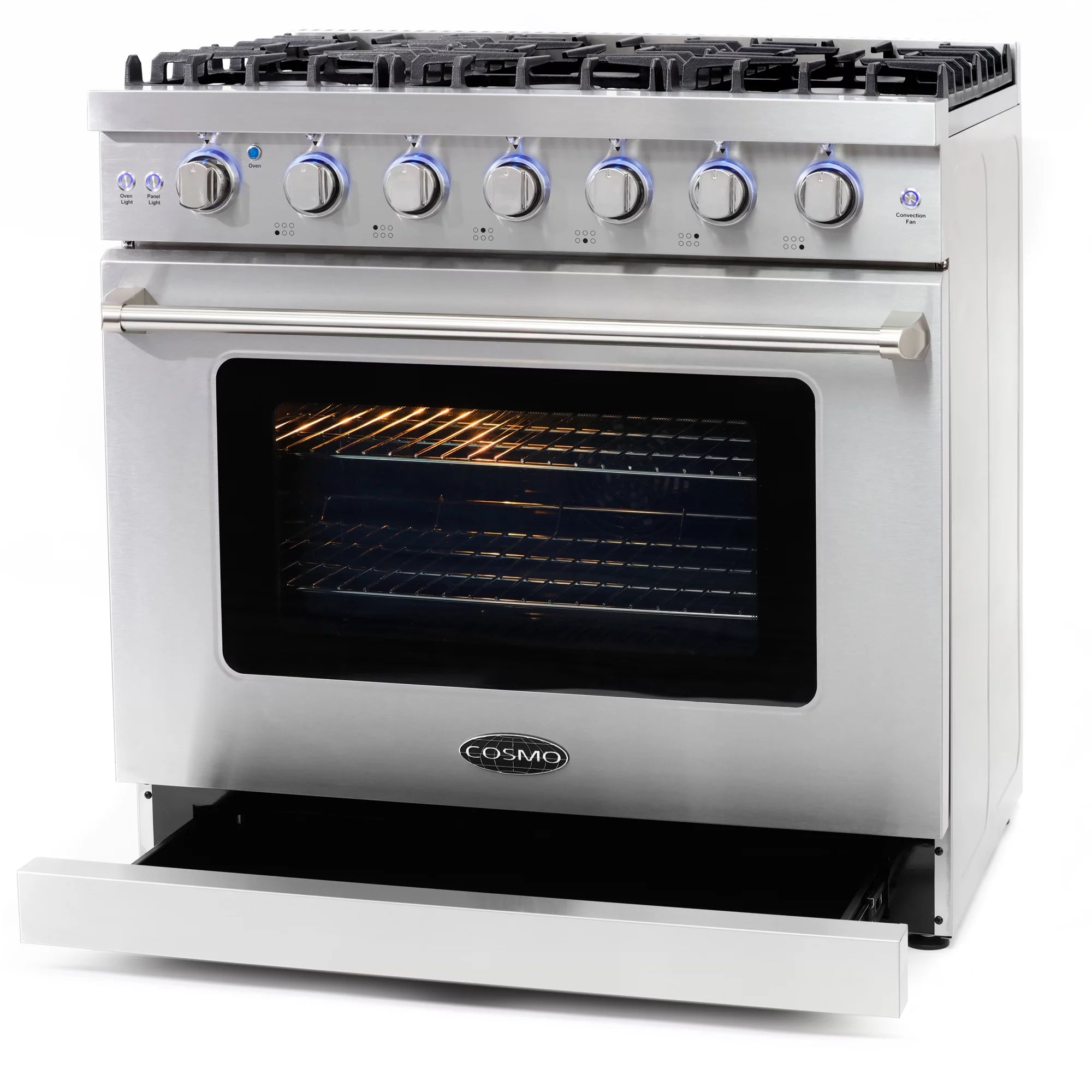 2 Piece Kitchen Appliance Package with 36" Freestanding Gas Range & 36" Island Range Hood N923261