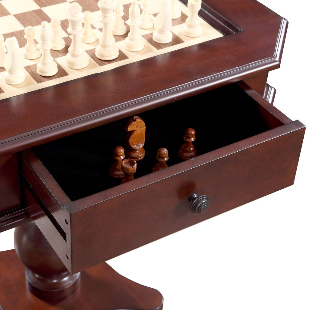 Mahogany Pedestal Game Table and Chairs Set K6079