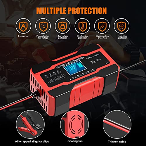 10-Amp 12V 24V Fully-Automatic Smart Car Battery Charger C890155