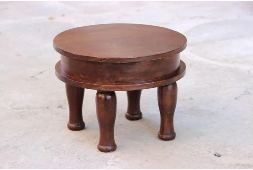 Solid Mango Wood Round Brown Coffee Table R530276
