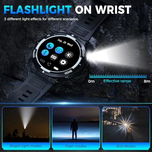 1.53” Rugged Smart Watch with LED Flashlight M99710