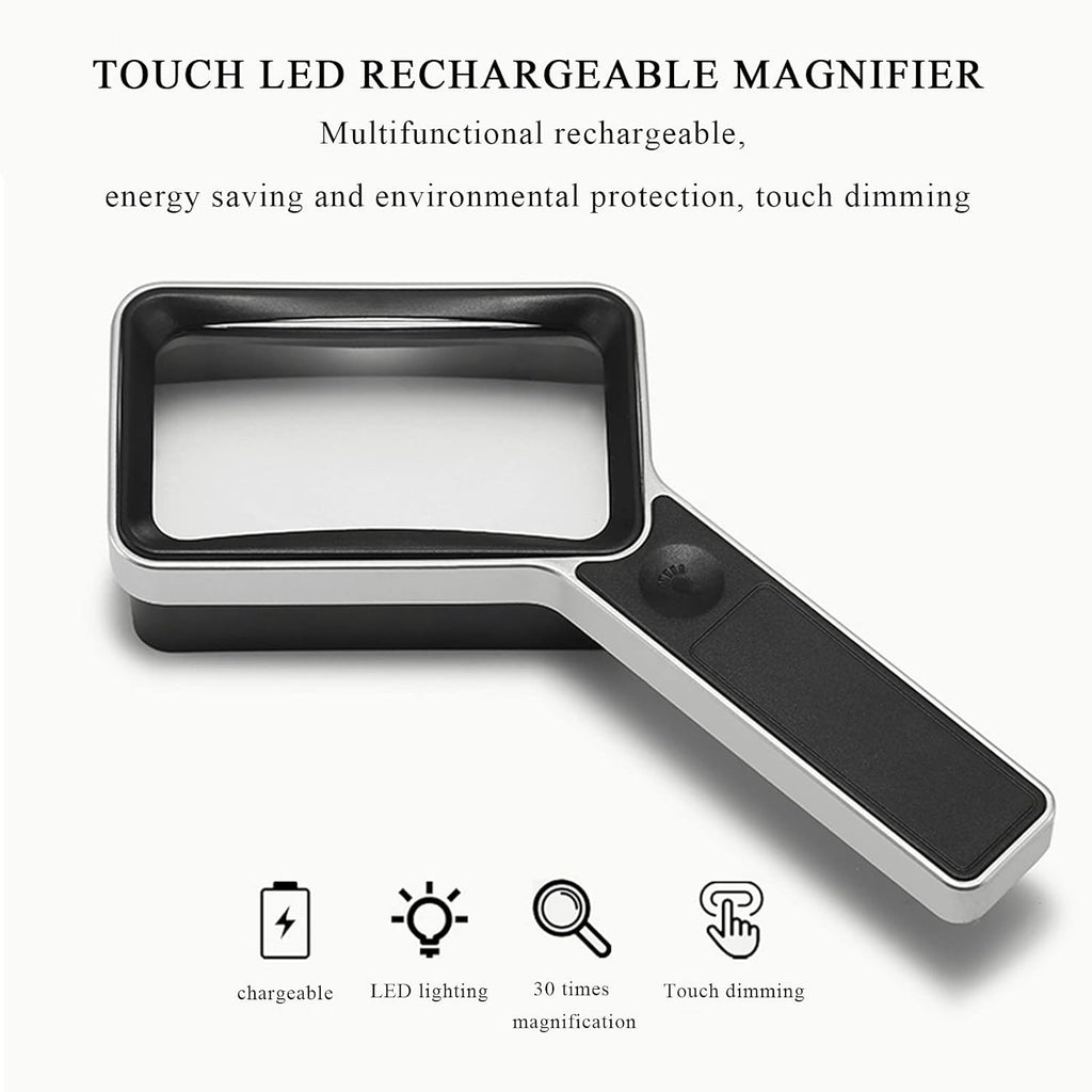 30X 6 LED Magnifying Glass with Light and Stand E14693