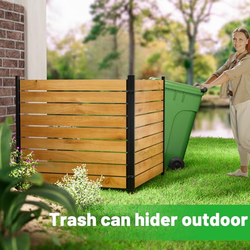 2 Panels No Dig Wooden Privacy Fence Screen, 42" H X 40" W Outdoor Fence V762693