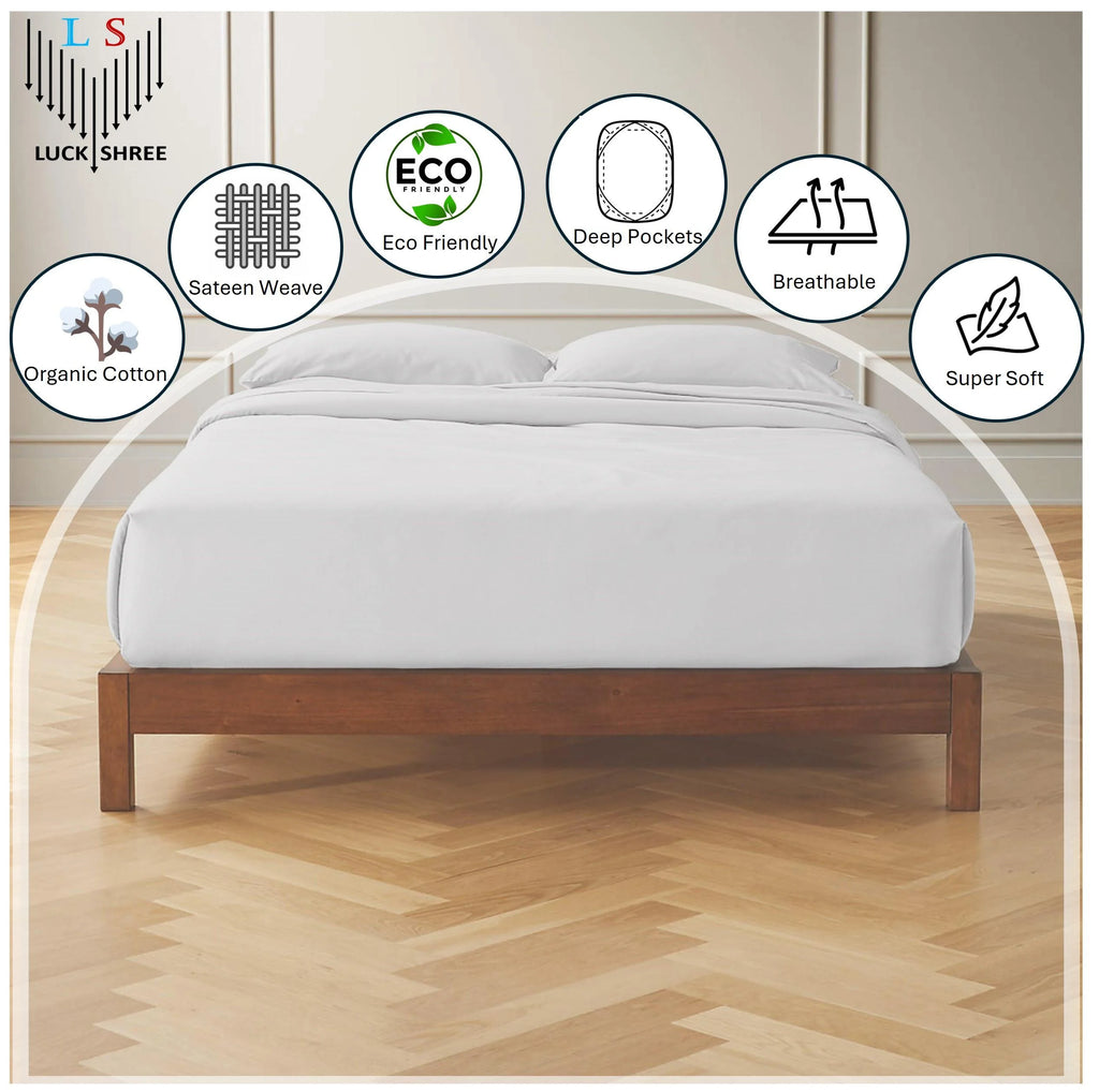 White 800-Thread-Count Organic Cotton King Sheet Set X415