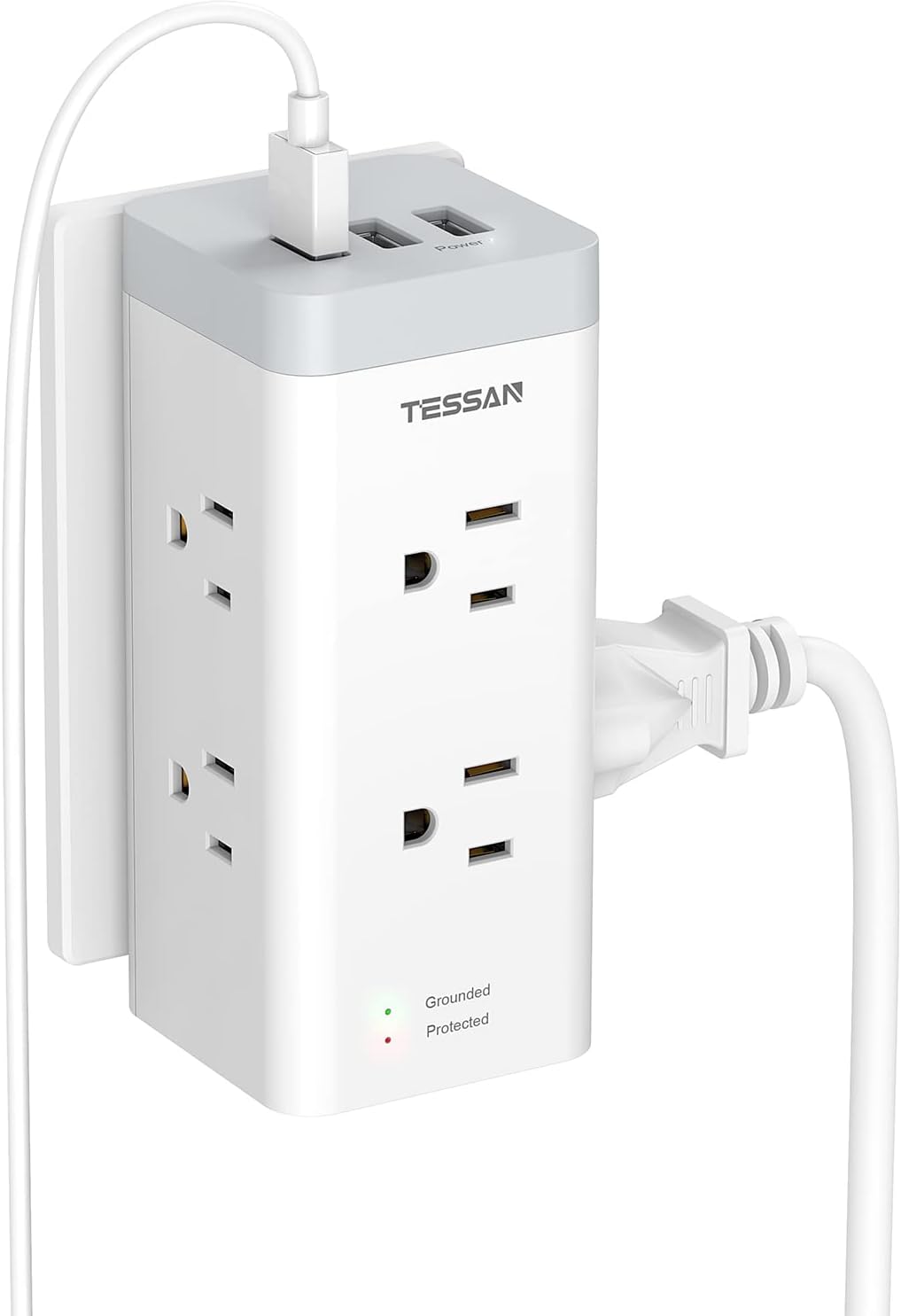 Multi Plug Outlet Extender with USB, 6 Electrical Outlet R3155